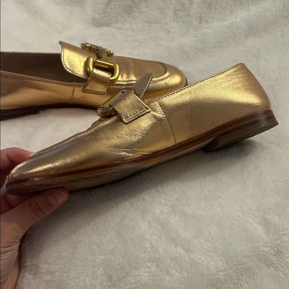 Boden Iris Snaffle Metallic Gold Leather Loafers - Picture 5 of 13